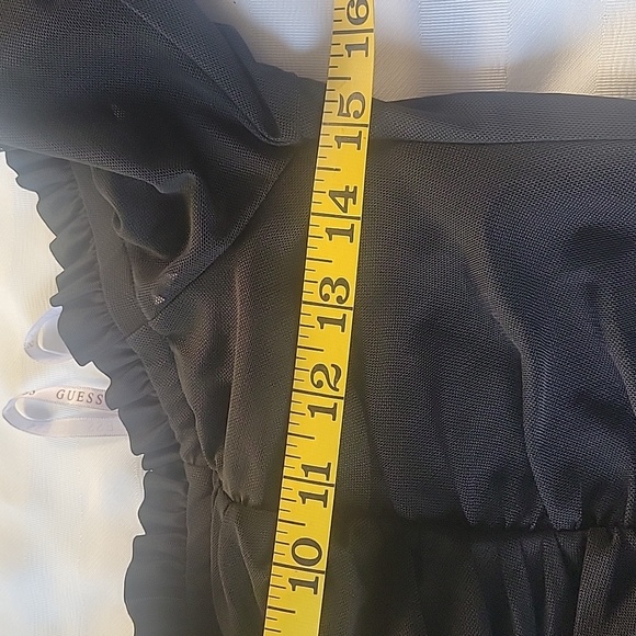 GUESS Womens Black Mesh Corset Tie Up, Long Sleeve Dress, Size: L - Picture 7 of 14